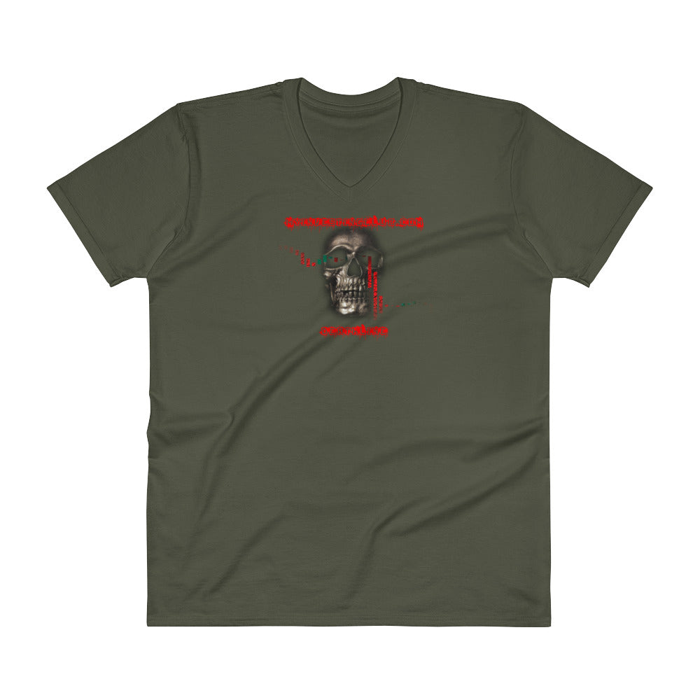 Deathline Skull Men's V-Neck T-Shirt