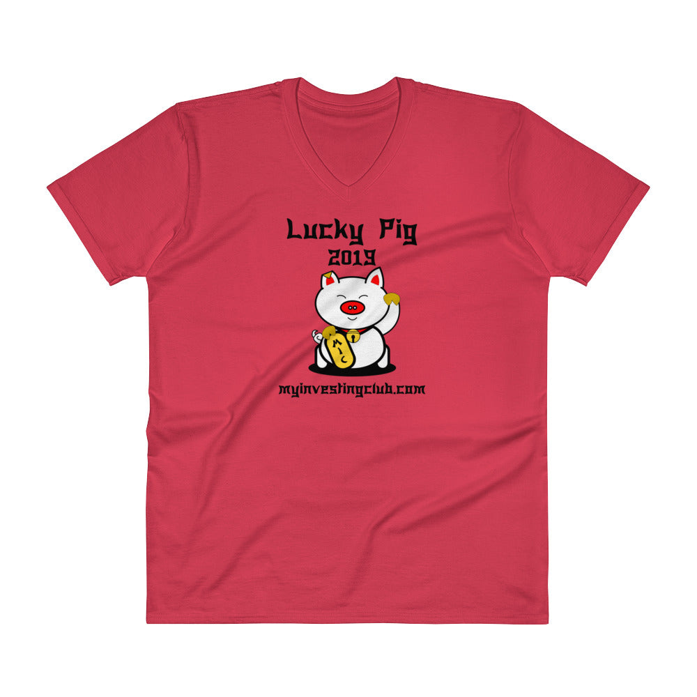 Lucky Pig Men's V-Neck T-Shirt